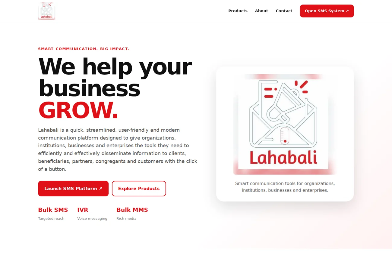 Lahabali website preview